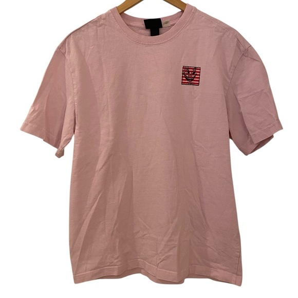 H&M x Keith Haring Pink Smiling Face Graphic T-Shirt - Picture 2 of 5